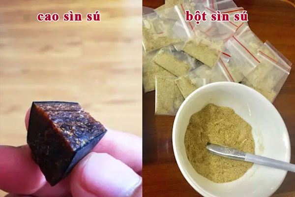 Sìn sú được bào chế từ các thảo dược tự nhiên và được bày bán dưới 2 dạng chính
